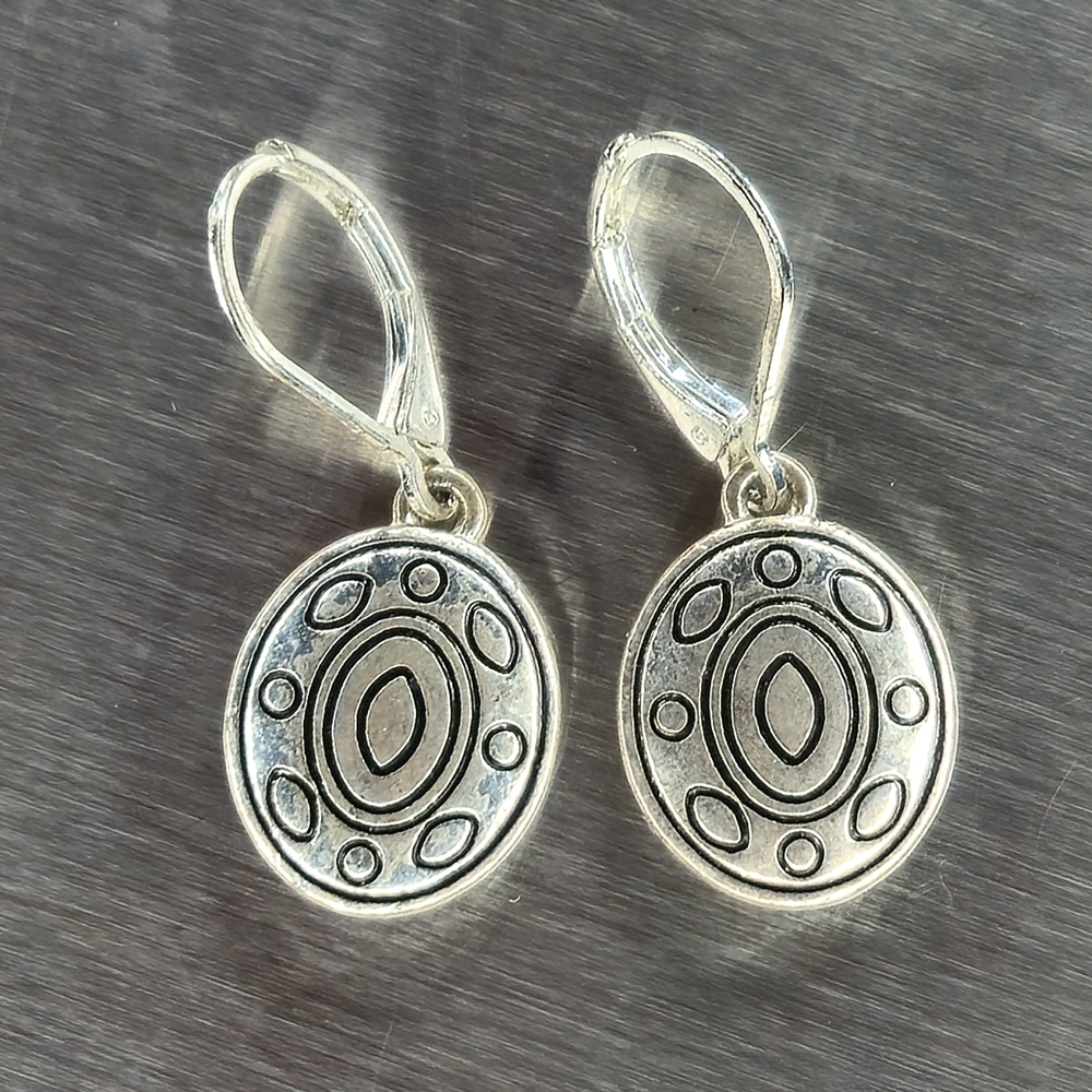 Napier Silver Oval Drop Earrings